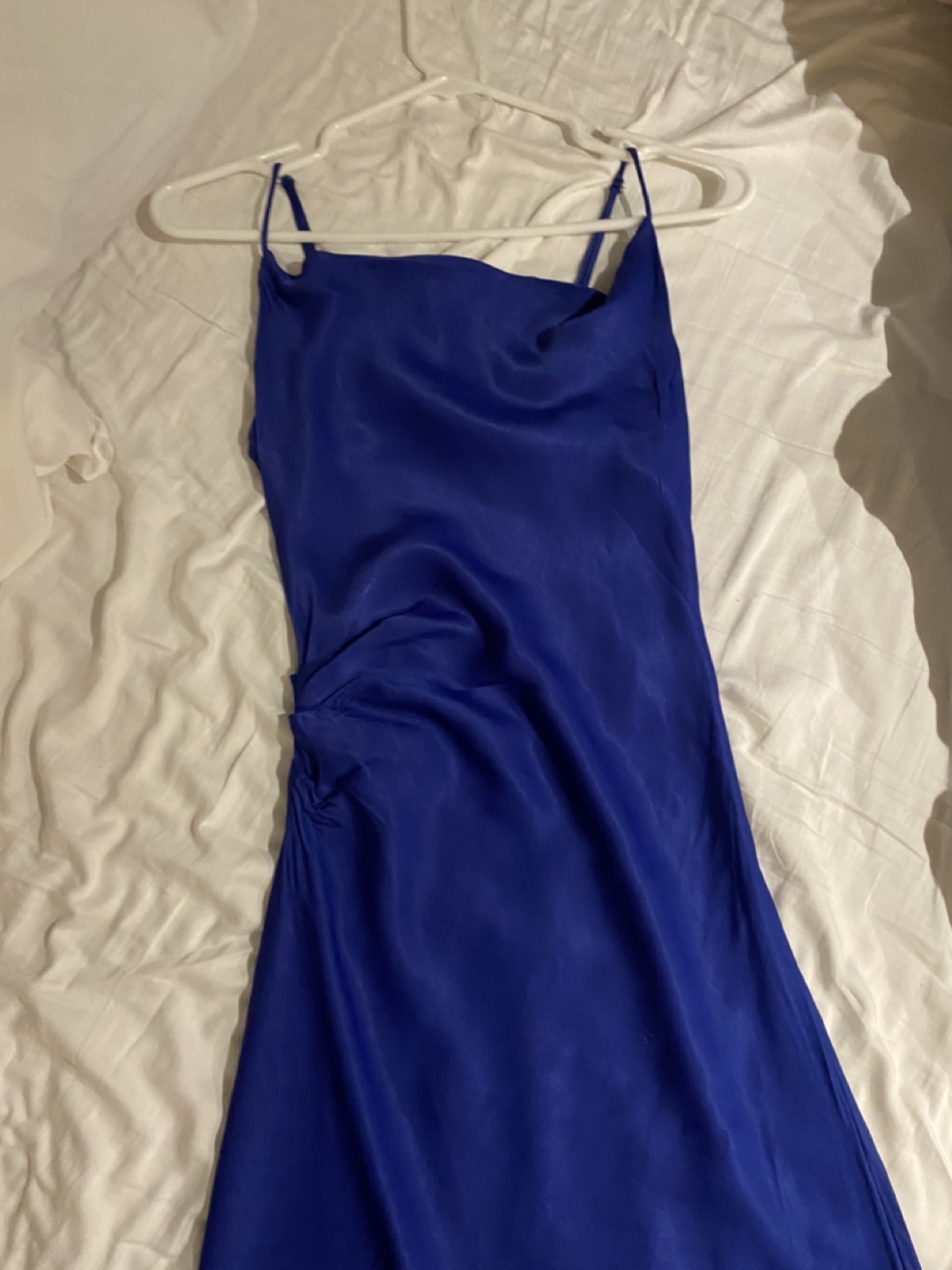 Zara XS Royal Blue Cowl Neck Maxi Slip Dress - photo 3