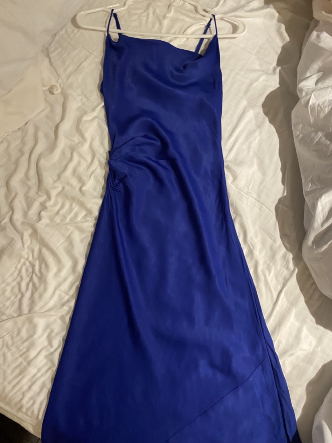 Zara XS Royal Blue Cowl Neck Maxi Slip Dress - photo 4
