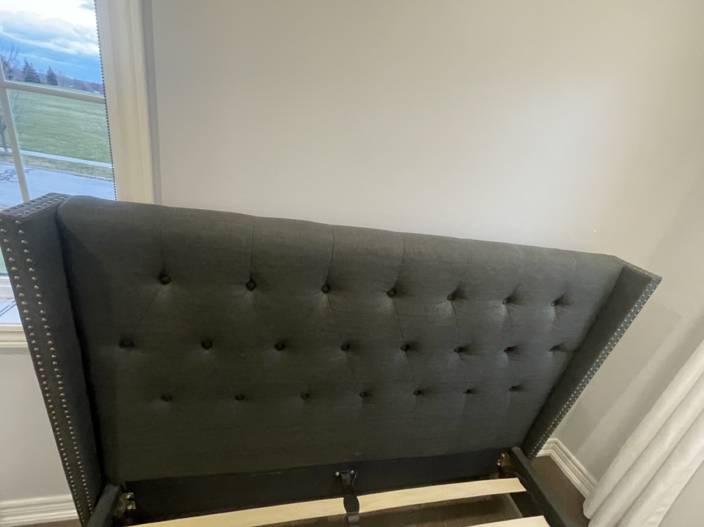 Queen Size Upholstered Wingback Bed Frame