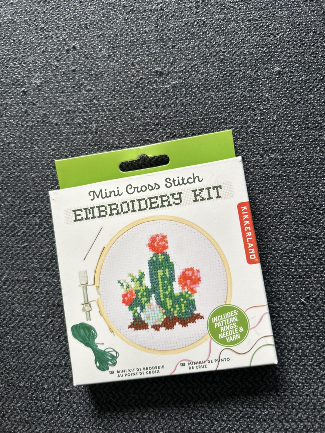 Kikkerland Mini Cross Stitch Embroidery Kit