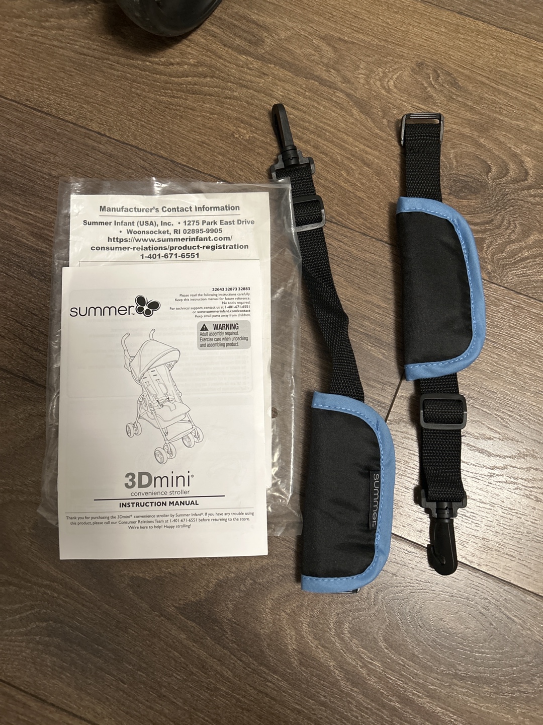 Summer 3Dmini Convenience Stroller - Black and Light Blue - photo 3