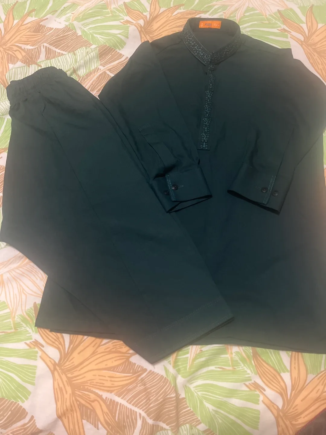 Kids Kurta Pajama Set - Size 2 Years - Dark Green image indicator(2)