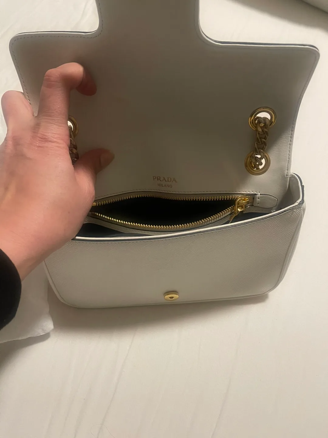 Authentic Prada Saffiano Leather Shoulder Bag image indicator(6)