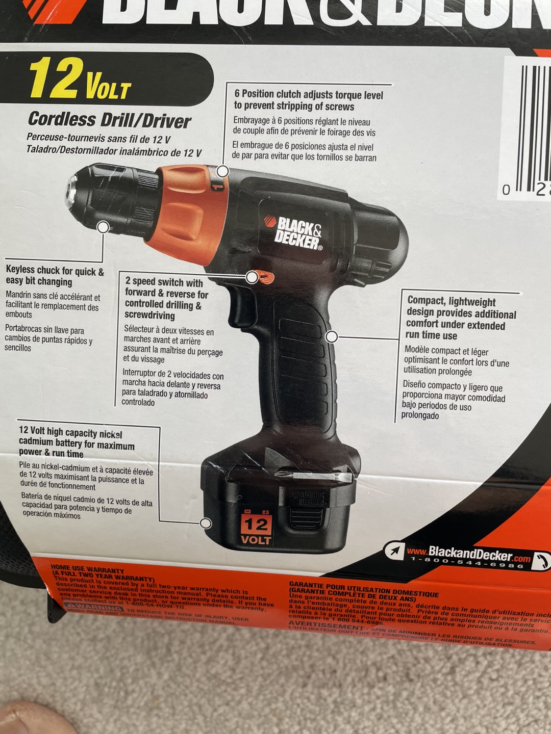 Black & Decker 12V Cordless Drill/Driver PS1200K - photo 5