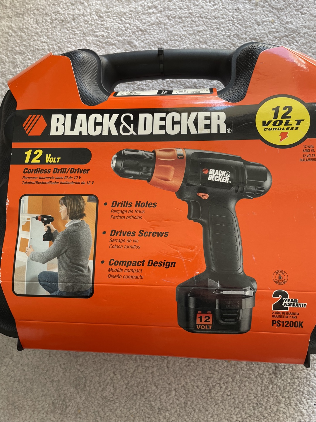 Black & Decker 12V Cordless Drill/Driver PS1200K - photo 2
