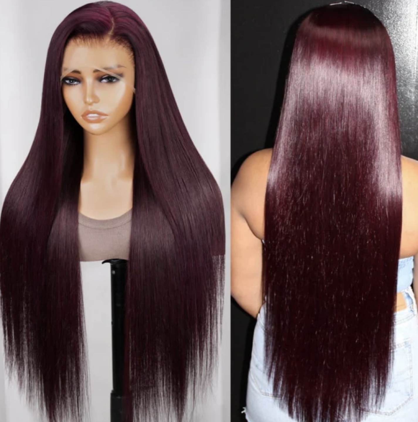 Dark Purple Trendy Color Layered Cut Body Wave Wig Human Hair - photo 5