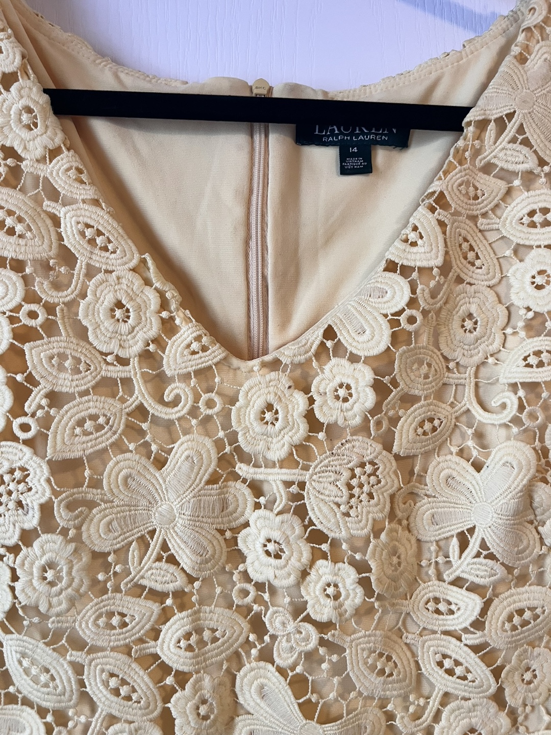 Lauren Ralph Lauren Yellow Lace Dress Size 14 - photo 3