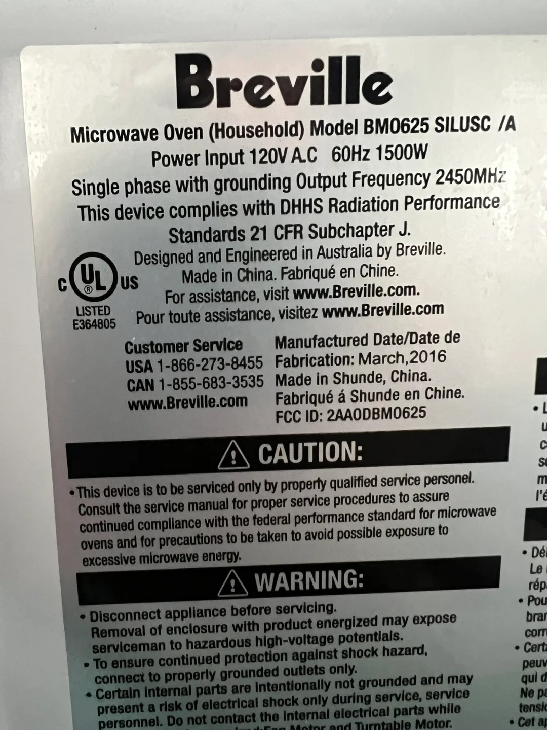 Breville Quick Touch Microwave Oven BMO625 image indicator(7)