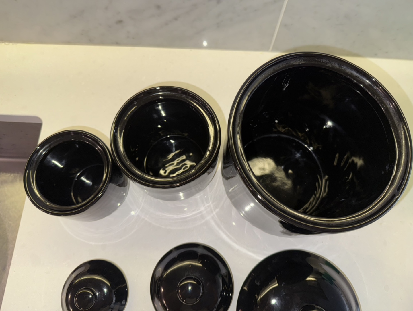 Black Ceramic Canister 3pc Set - photo 2