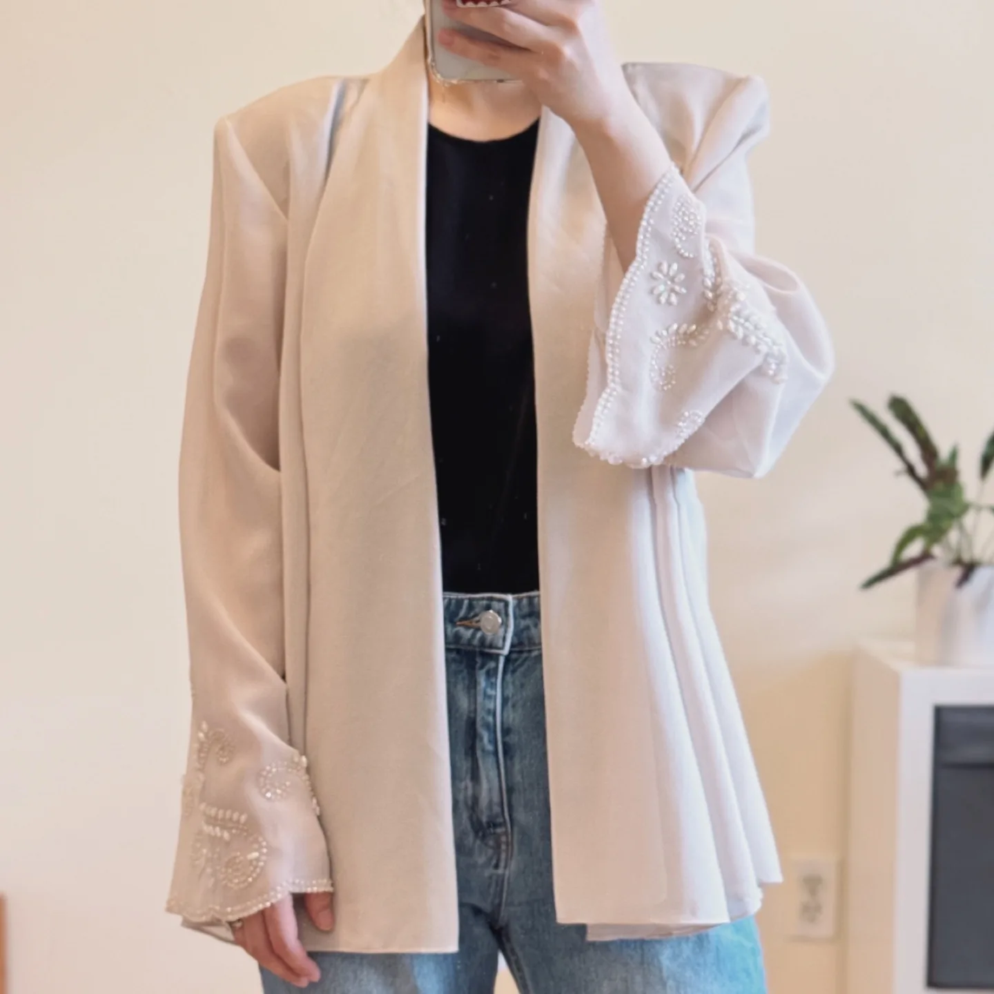 USA Vintage Beaded Chiffon Jacket image indicator(3)