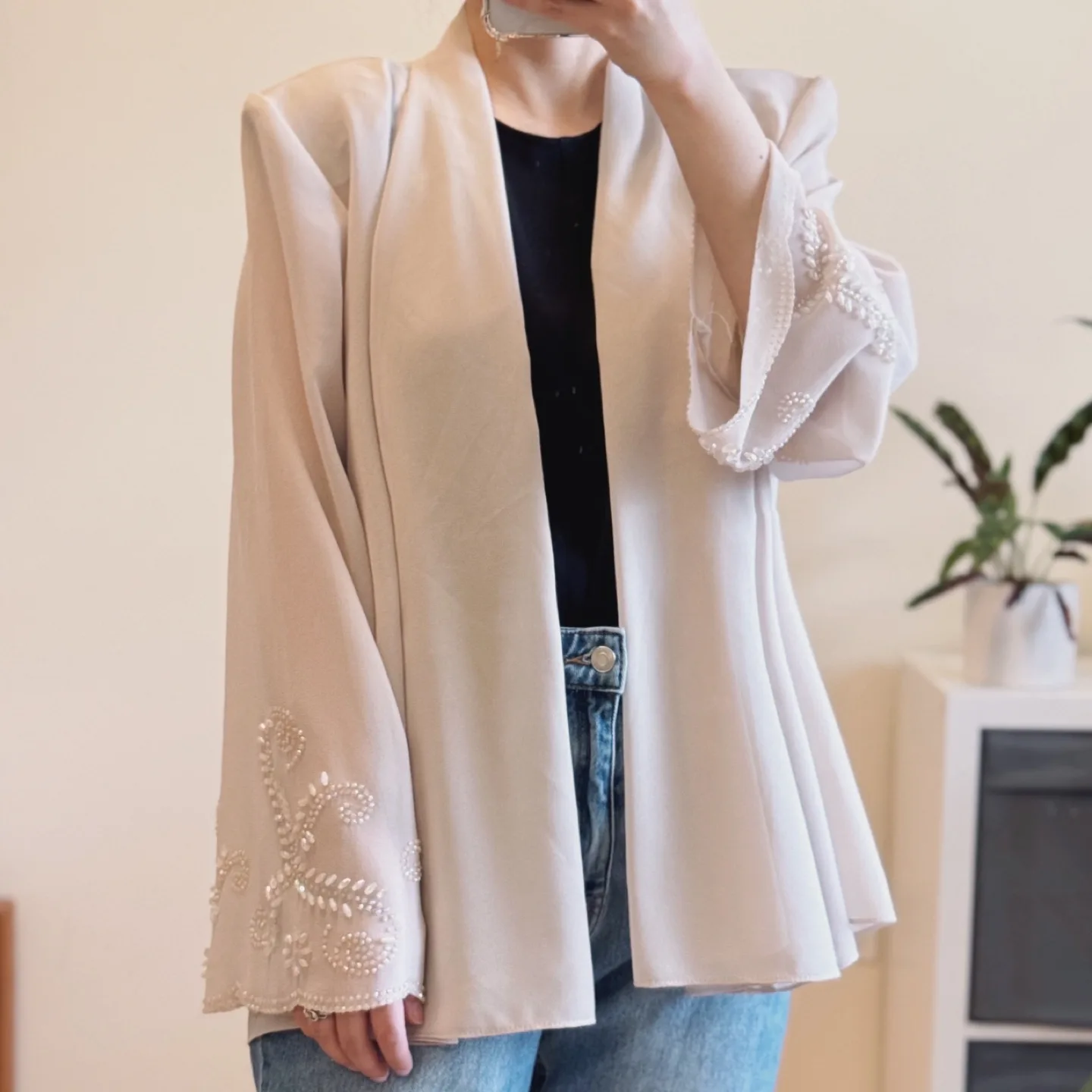 USA Vintage Beaded Chiffon Jacket image indicator(2)