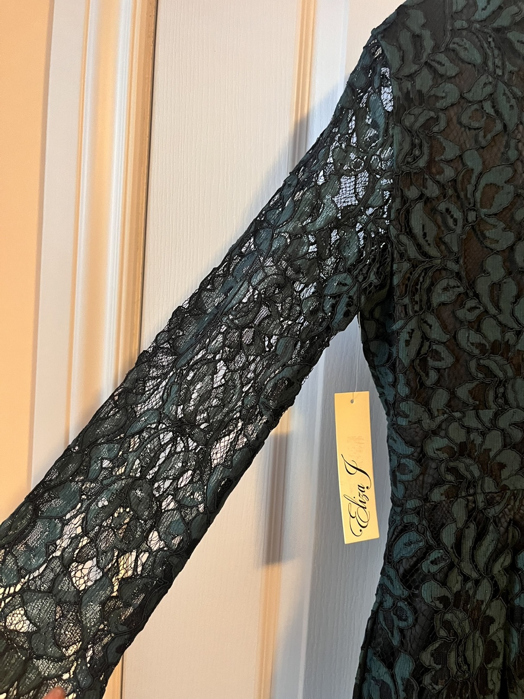 Elegant Elia J Dark Green Lace Dress, Size 8 - photo 5
