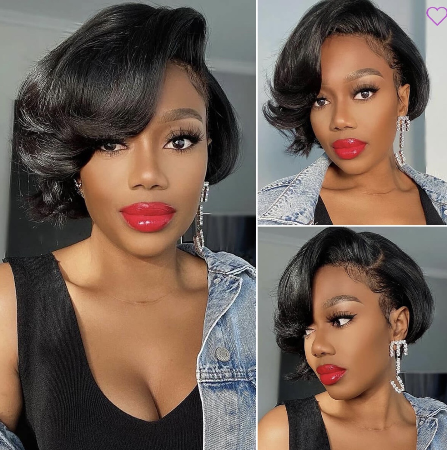 Pixie Cut 13×1 Lace Straight Glueless 8 Inch Invisible Lace Wig - photo 2