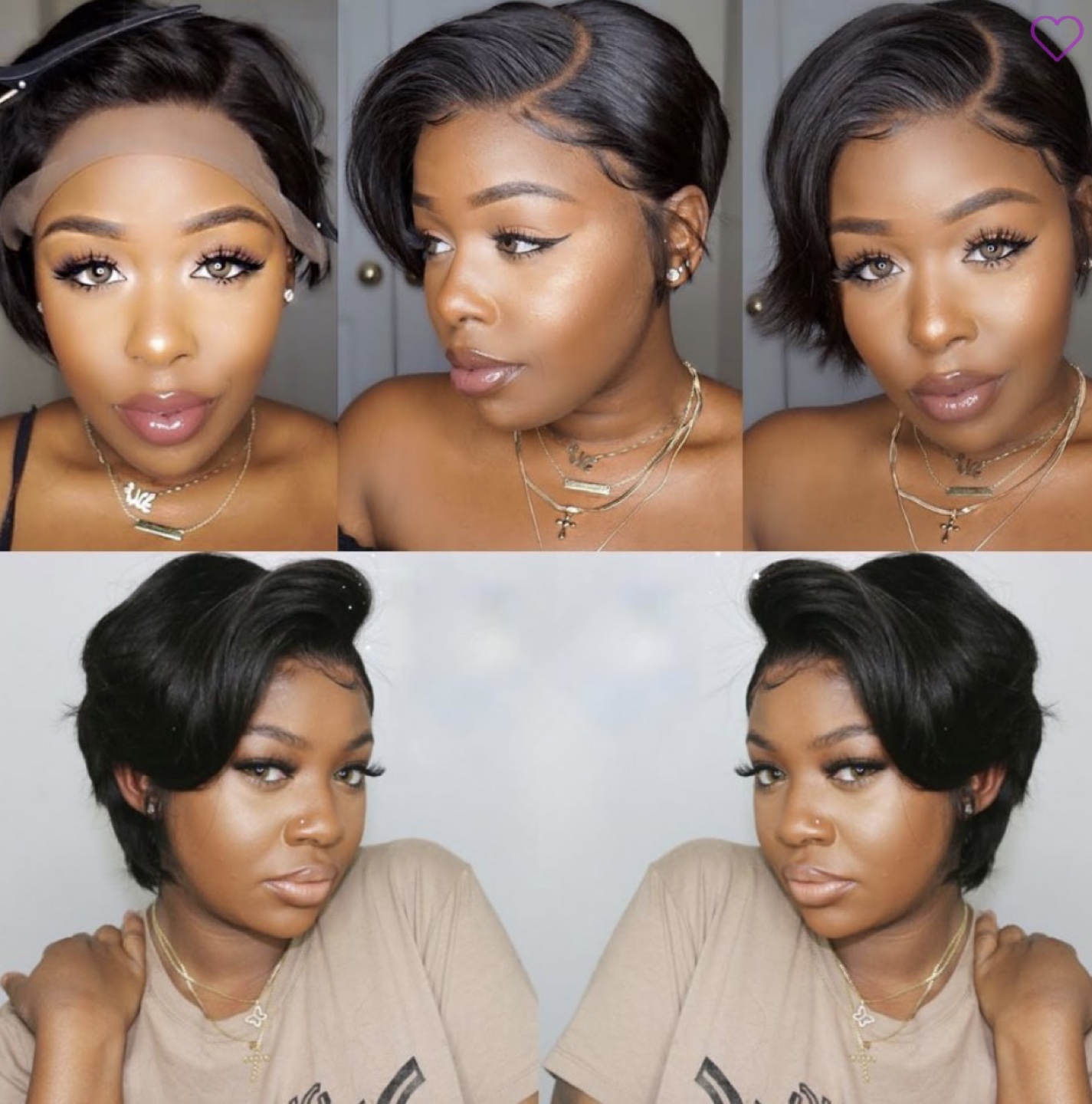Pixie Cut 13×1 Lace Straight Glueless 8 Inch Invisible Lace Wig