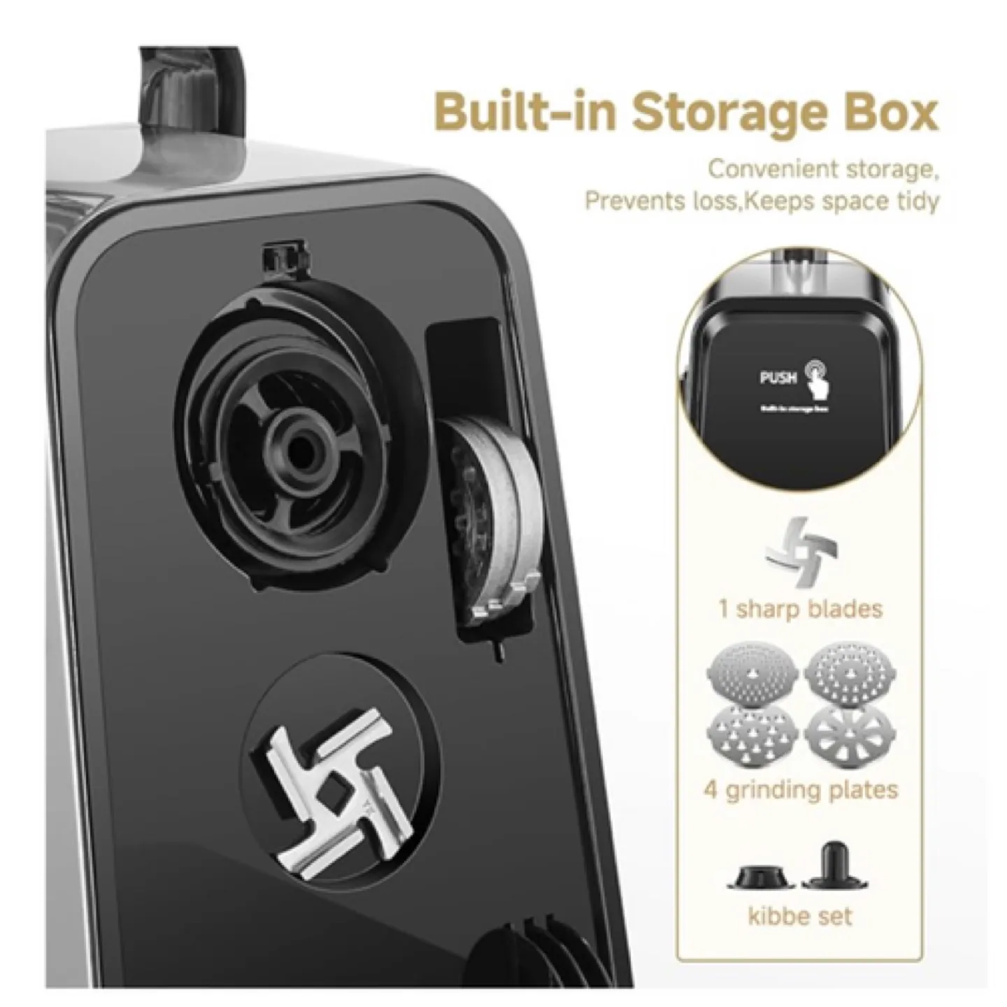 3000W Electric Meat Grinder with Sausage Stuffer and Kibbe Maker image indicator(3)