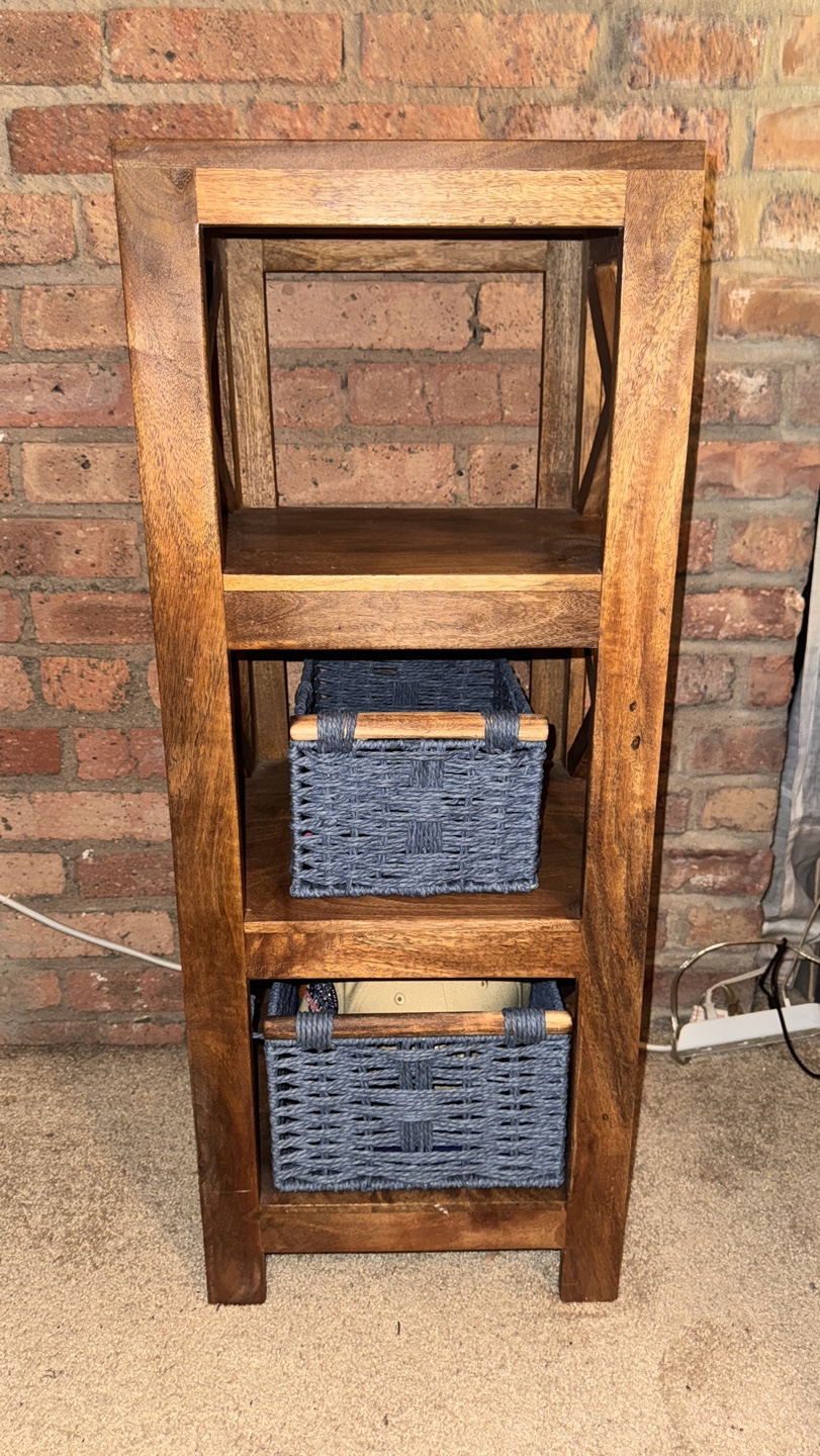 Set of Wooden 3-Shelf Storage Unit - photo 2