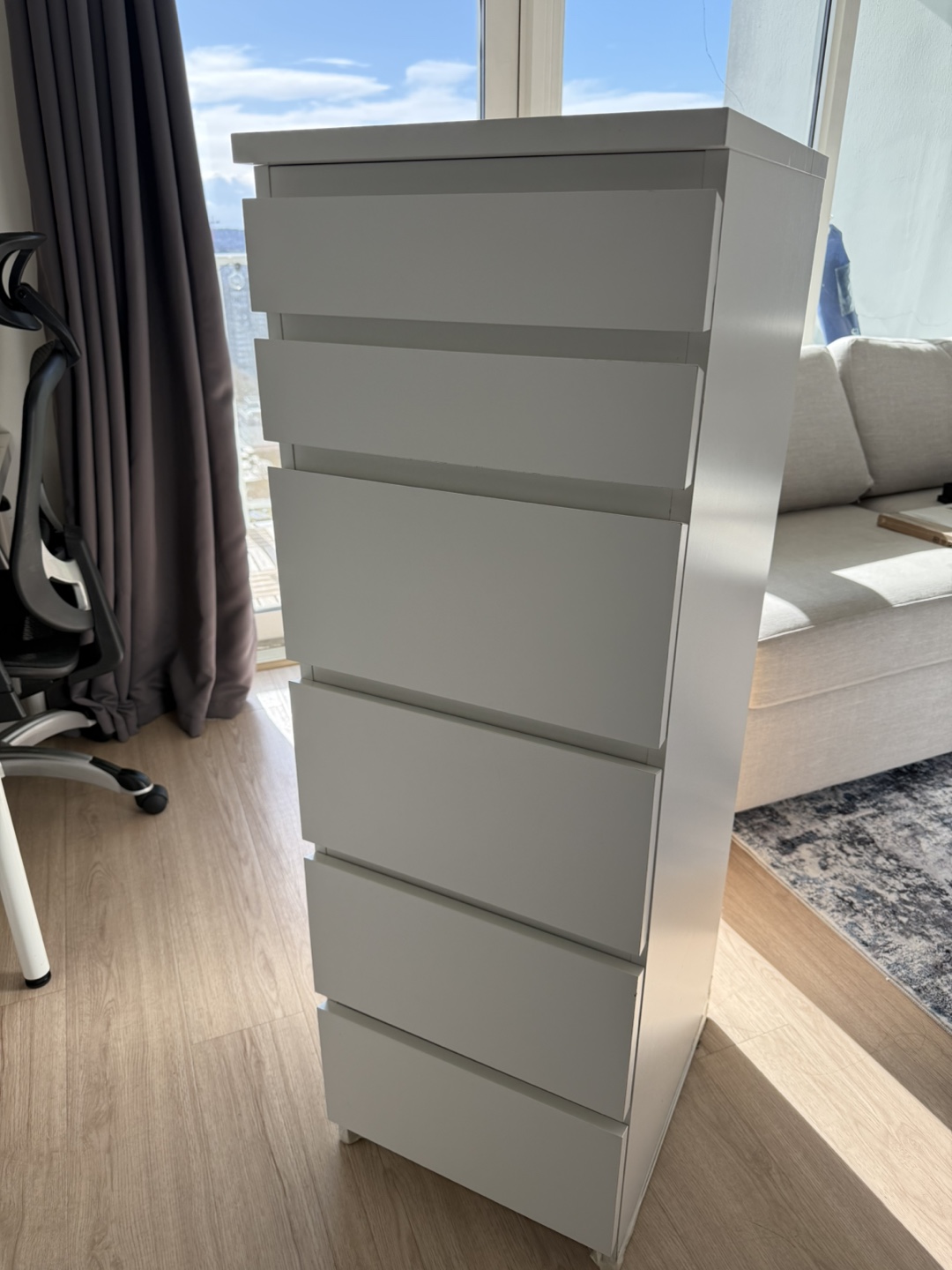 Ikea MALM 6 drawers chest w/mirror