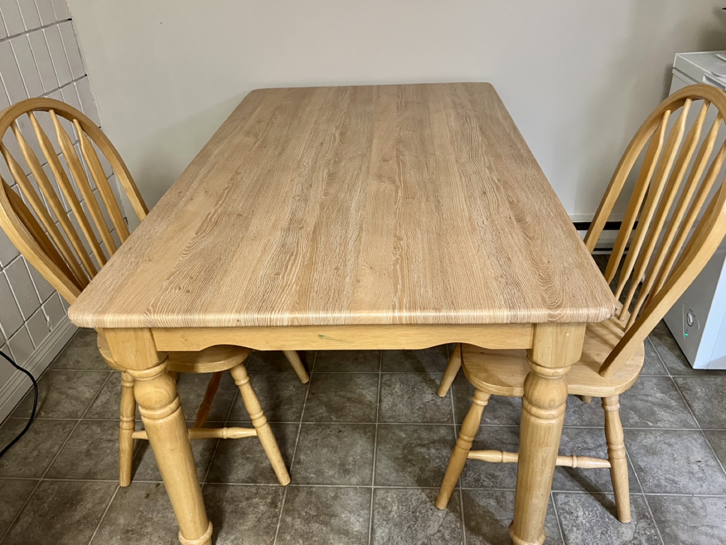 Wooden Kitchen Table ( Free Two Chairs )