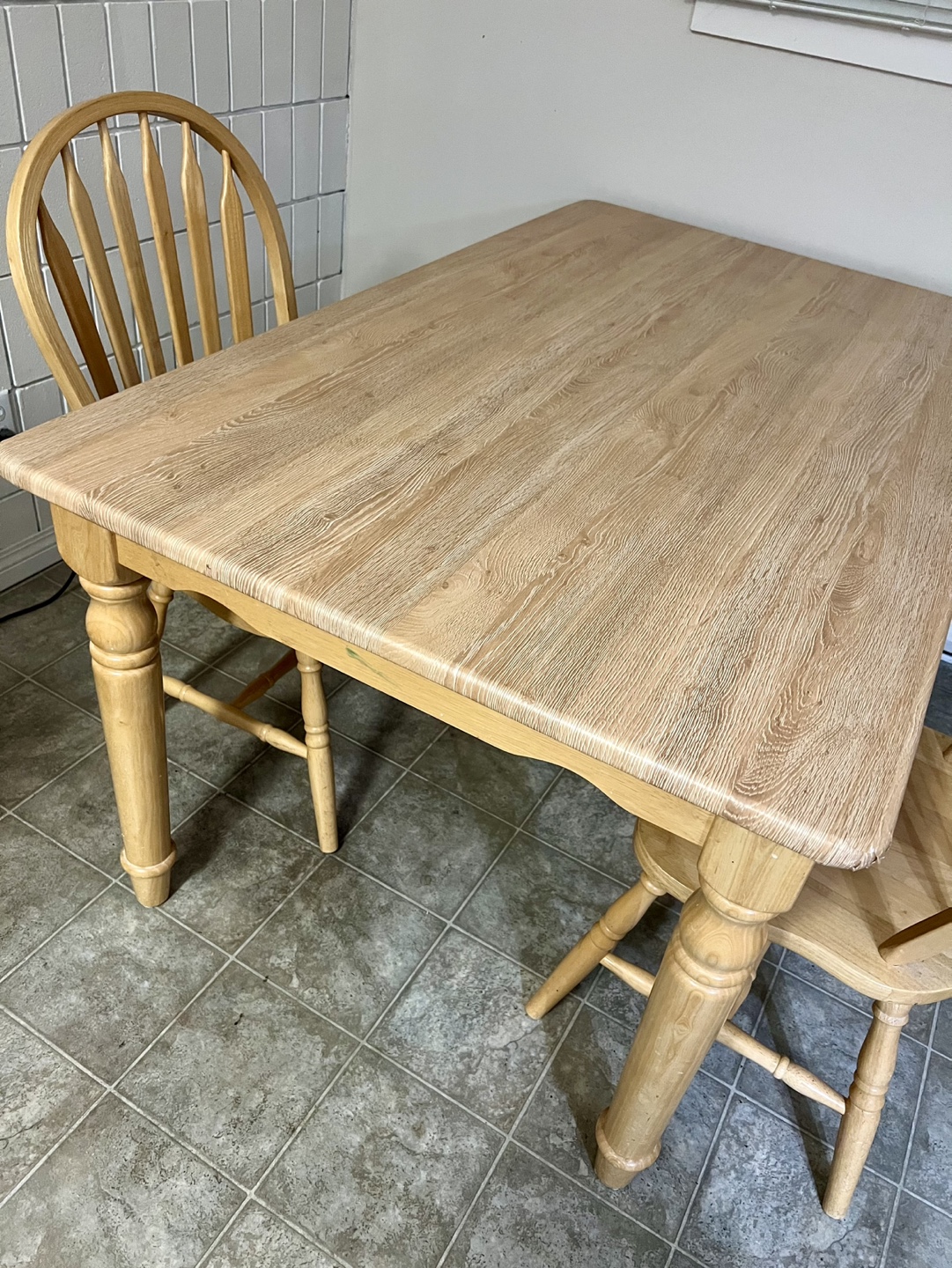 Wooden Kitchen Table ( Free Two Chairs ) - photo 2