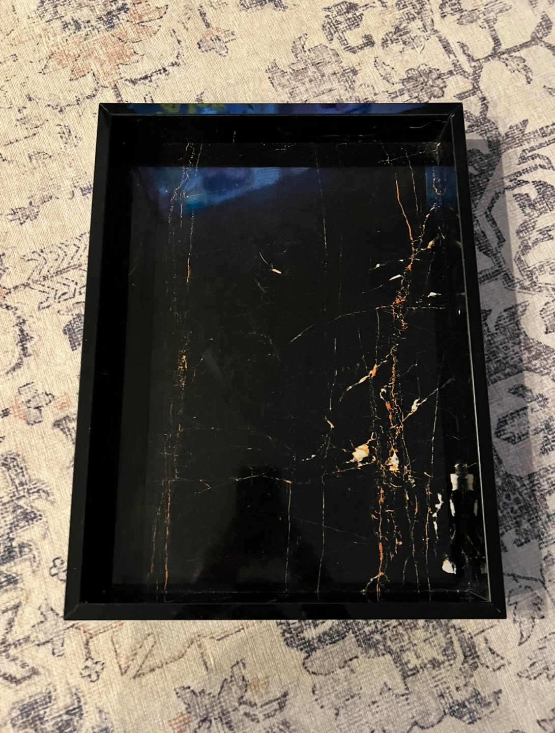 Black Marble-Effect (not actual marble) Serving Tray - $30