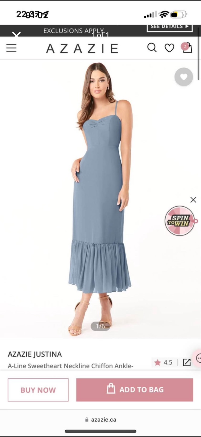 Azazie Justina A-Line Chiffon Dress