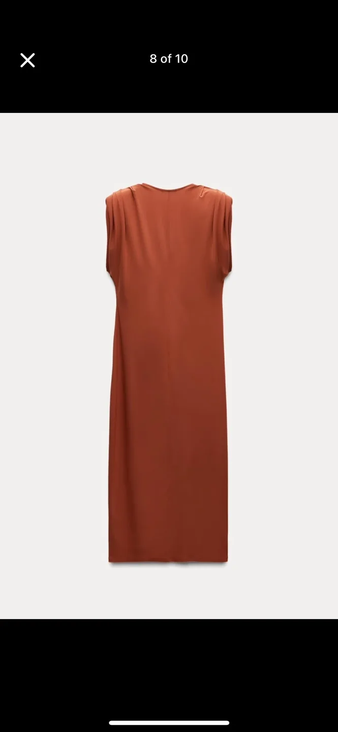 BNWT zara size small long dress with shoulder pads image indicator(8)