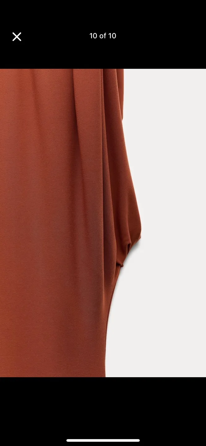 BNWT zara size small long dress with shoulder pads image indicator(10)