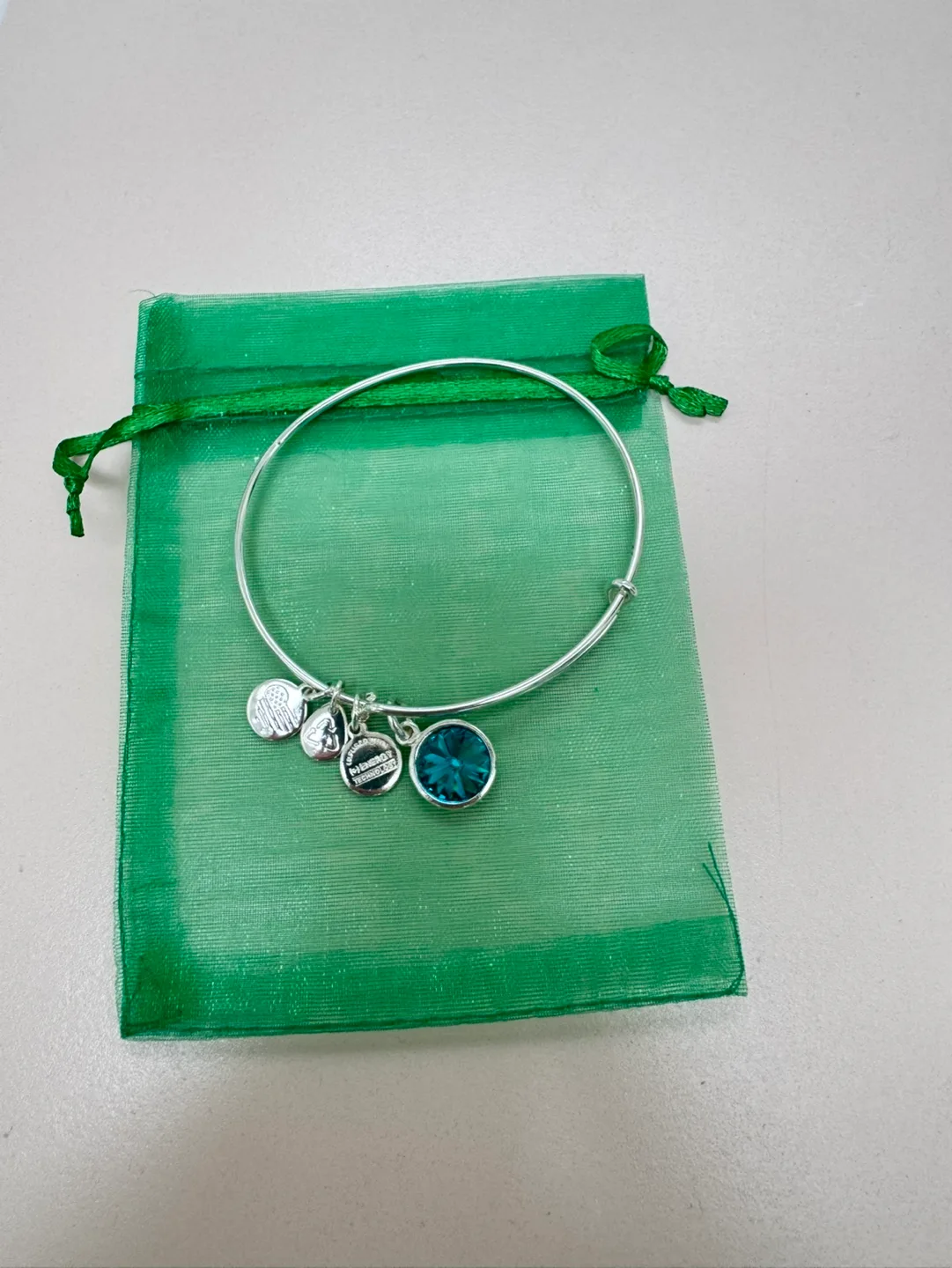 Alex and Ani Teal Charm Bangle Bracelet thumbnail