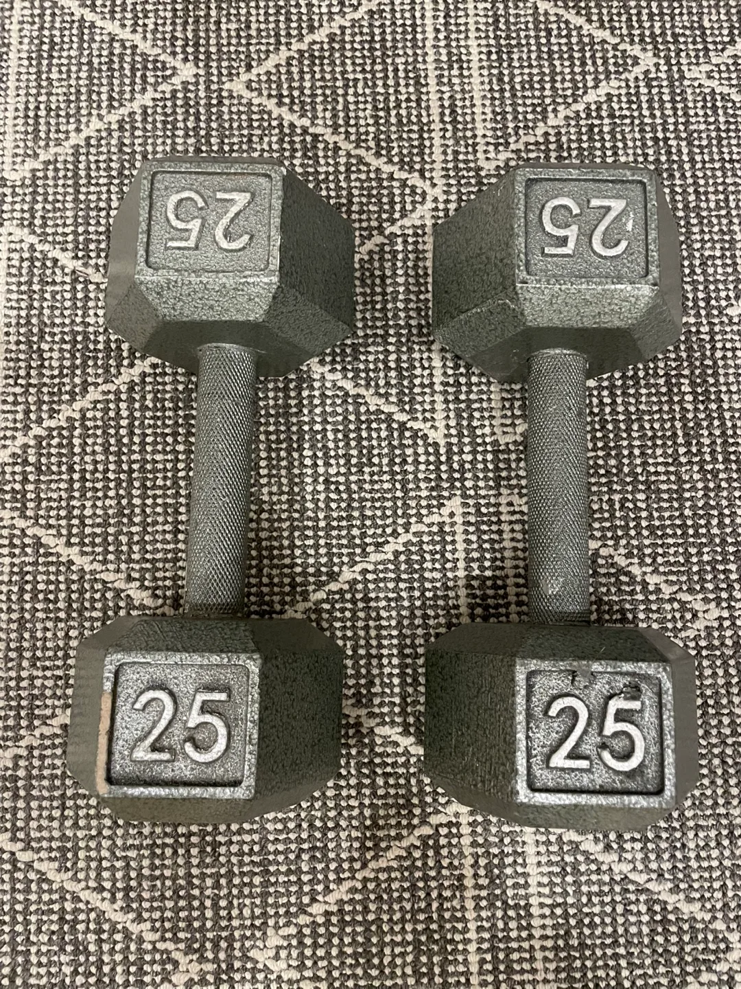 Pair of 25lb Hex Dumbbells thumbnail
