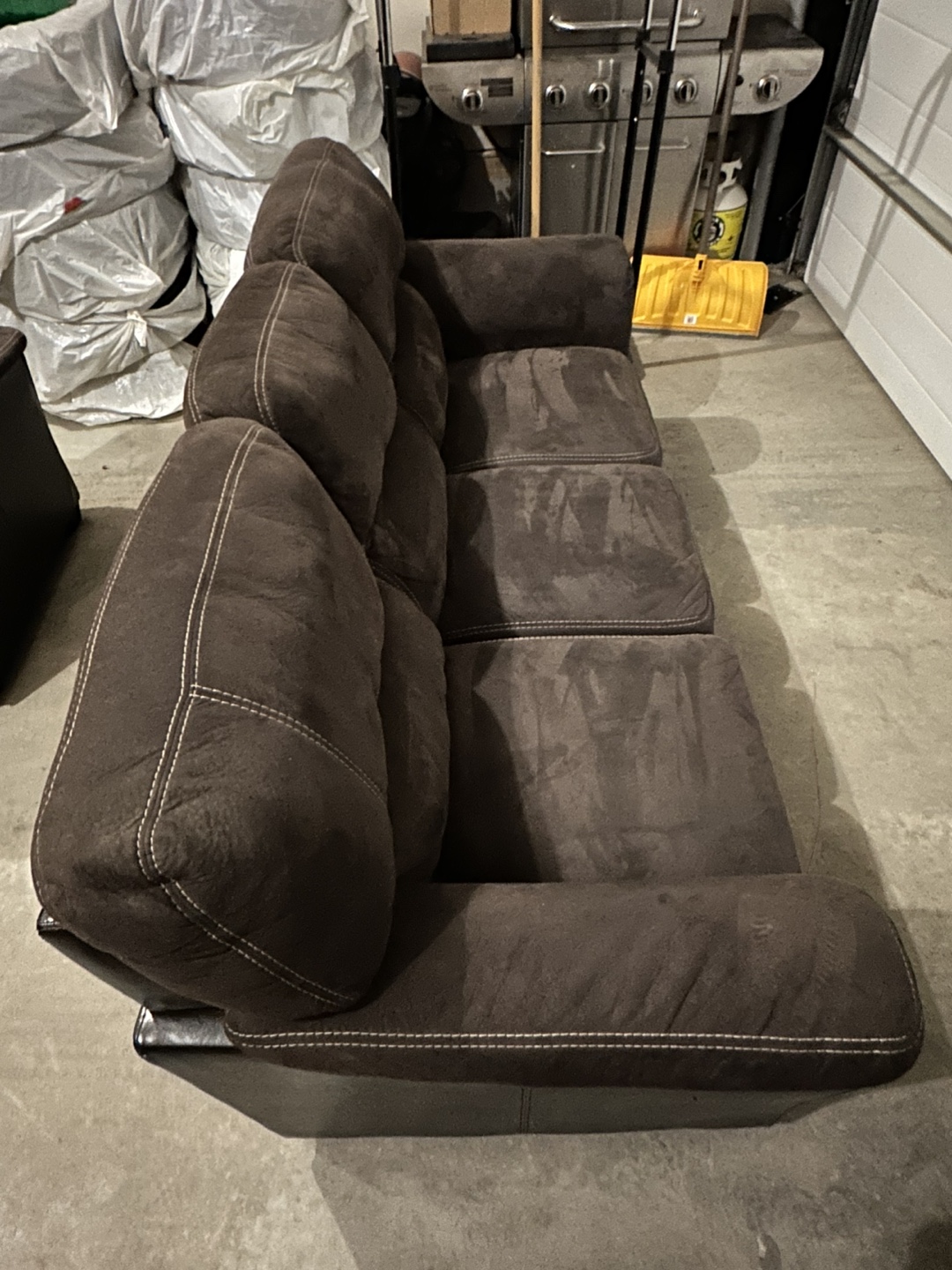 Brown Microfiber Sofa Set - photo 3