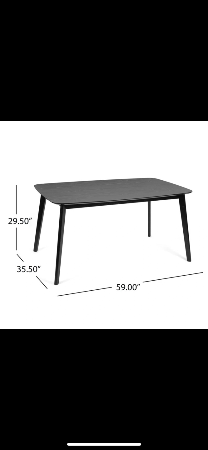 Black Rectangular Dining Table - photo 2
