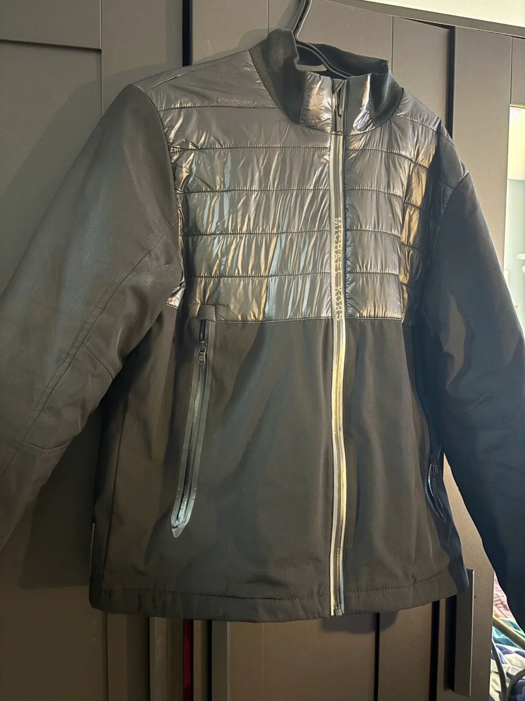 Men's Michael Kors Black Puffer Jacket Size M image indicator(4)