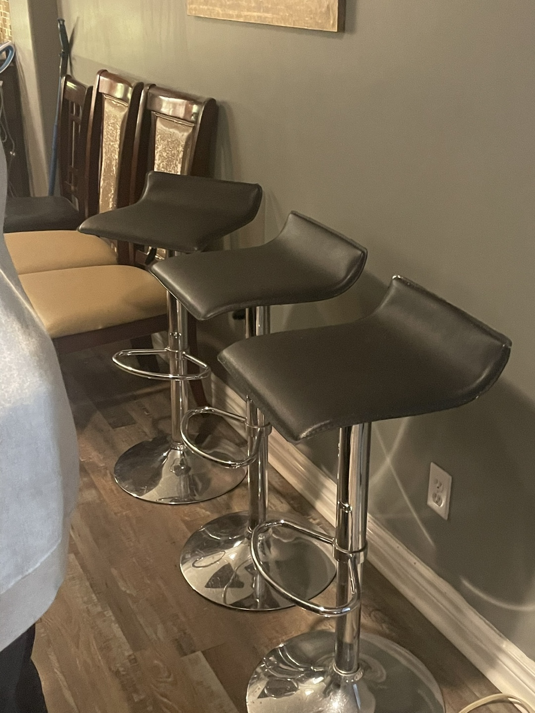 Set of 3 Black Bar Stools - photo 3