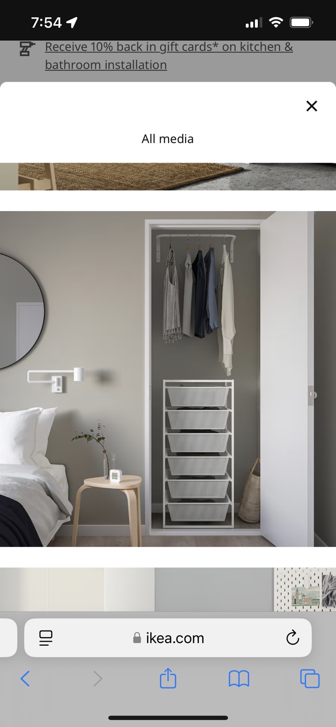 IKEA Jonaxel White Metal Storage Unit with Drawers - photo 2