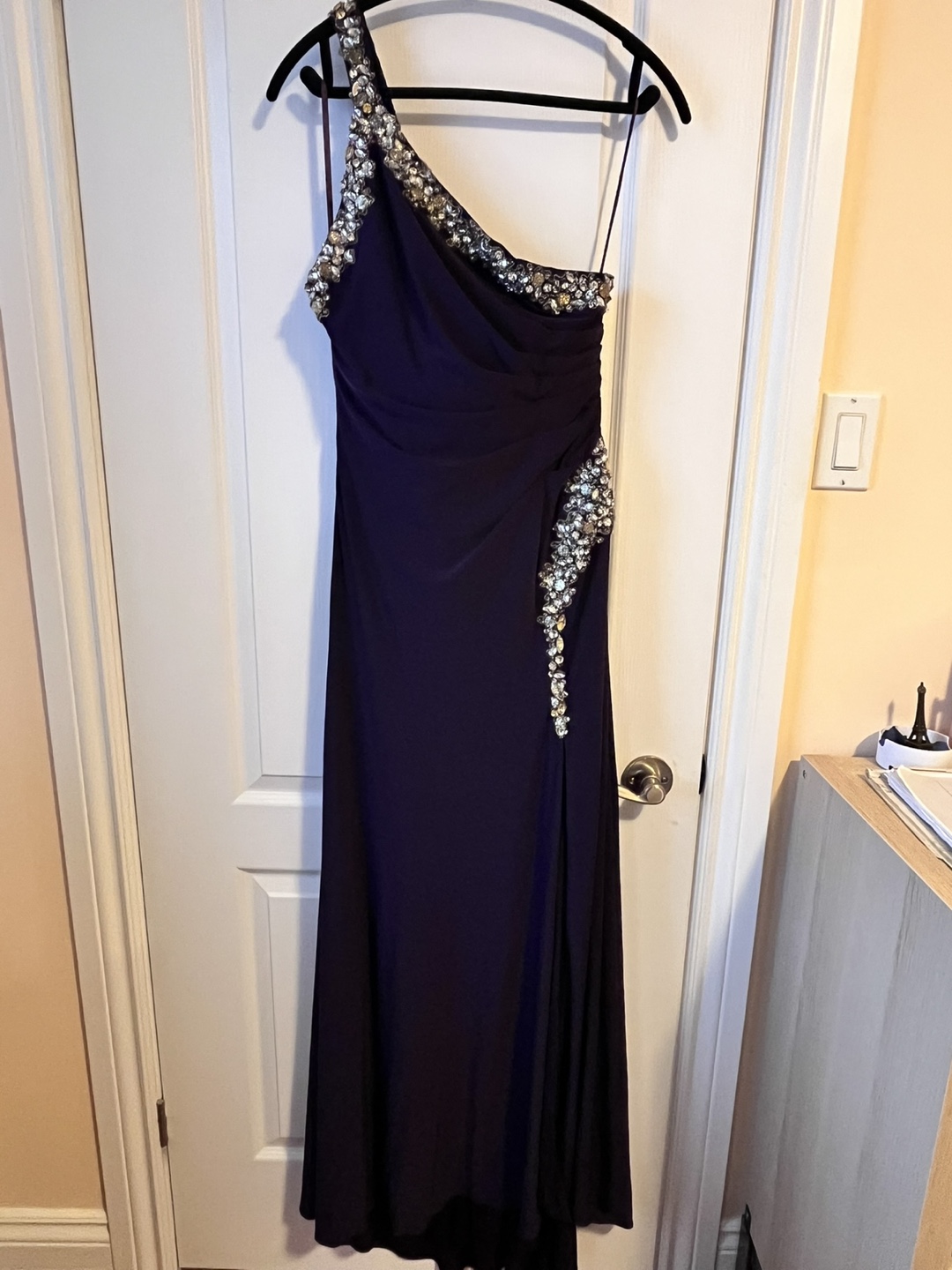 Stunning One-Shoulder Purple Evening Gown