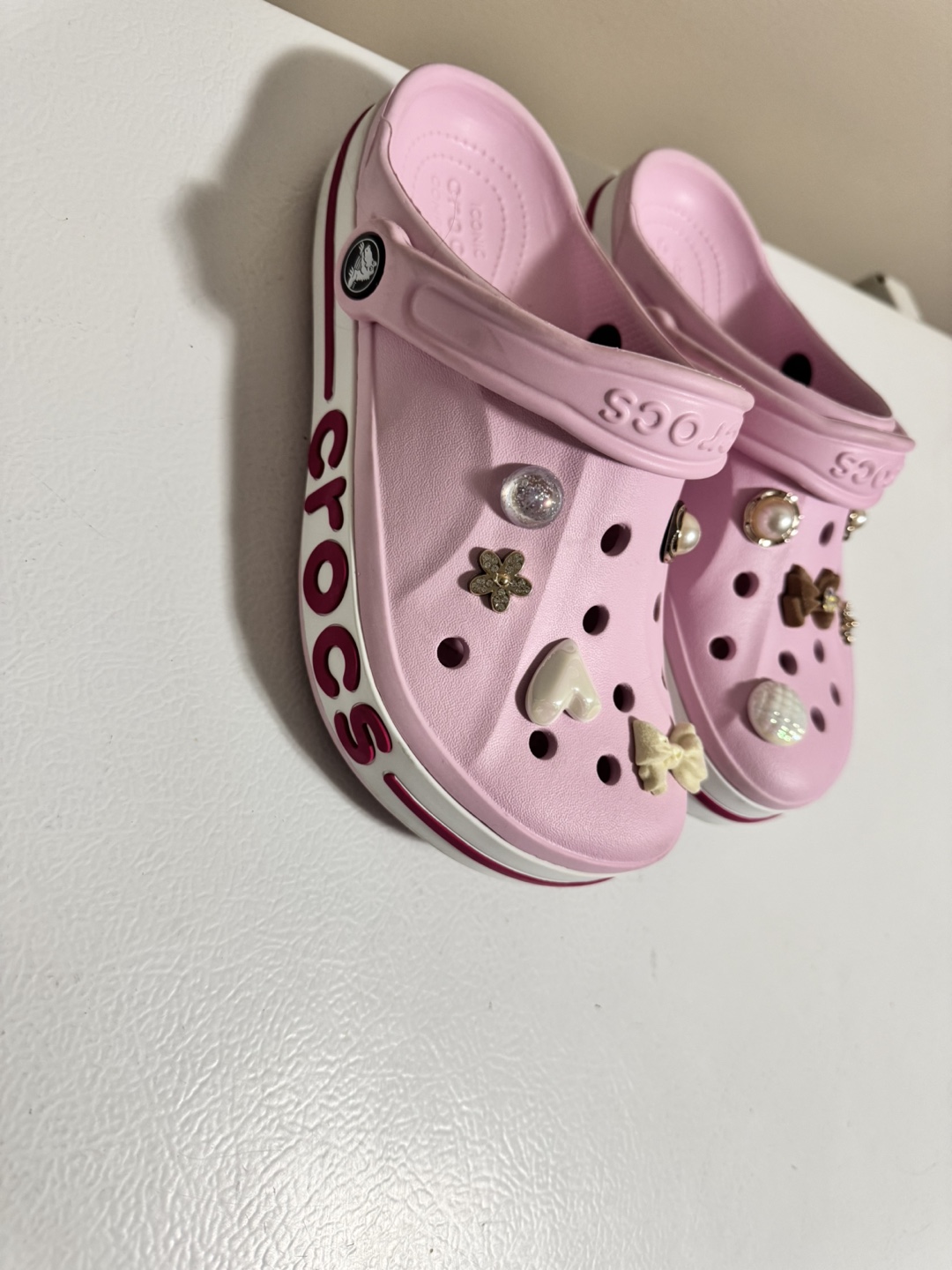 Pink Crocs Jibbitz Decorated Clogs