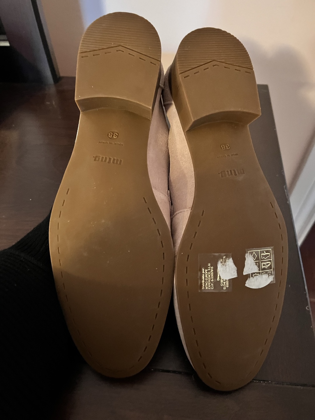 Ming Pink Suede Chain Loafer Flats - photo 3