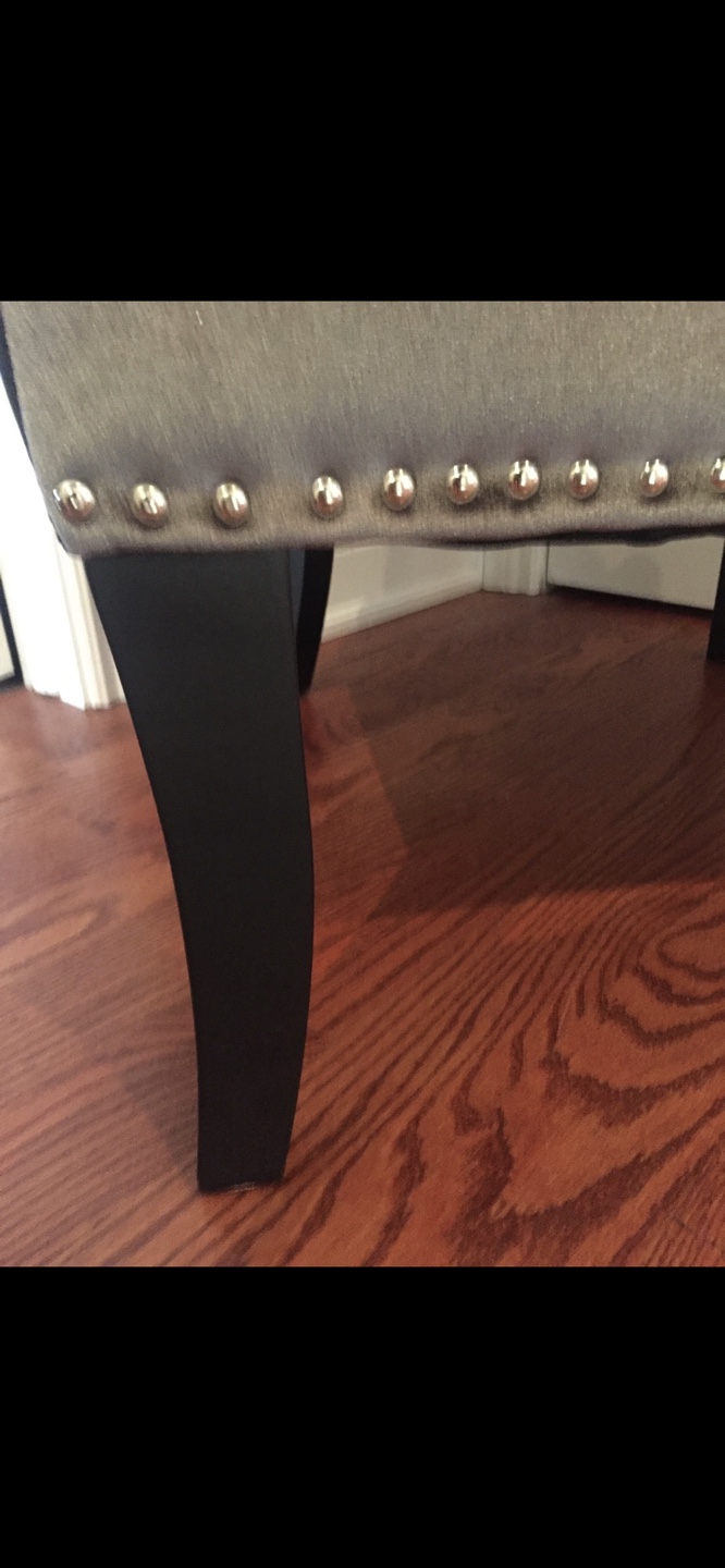 Grey Velvet Accent Chair with Dark Wood Legs - photo 2