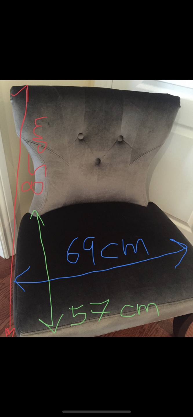 Grey Velvet Accent Chair with Dark Wood Legs