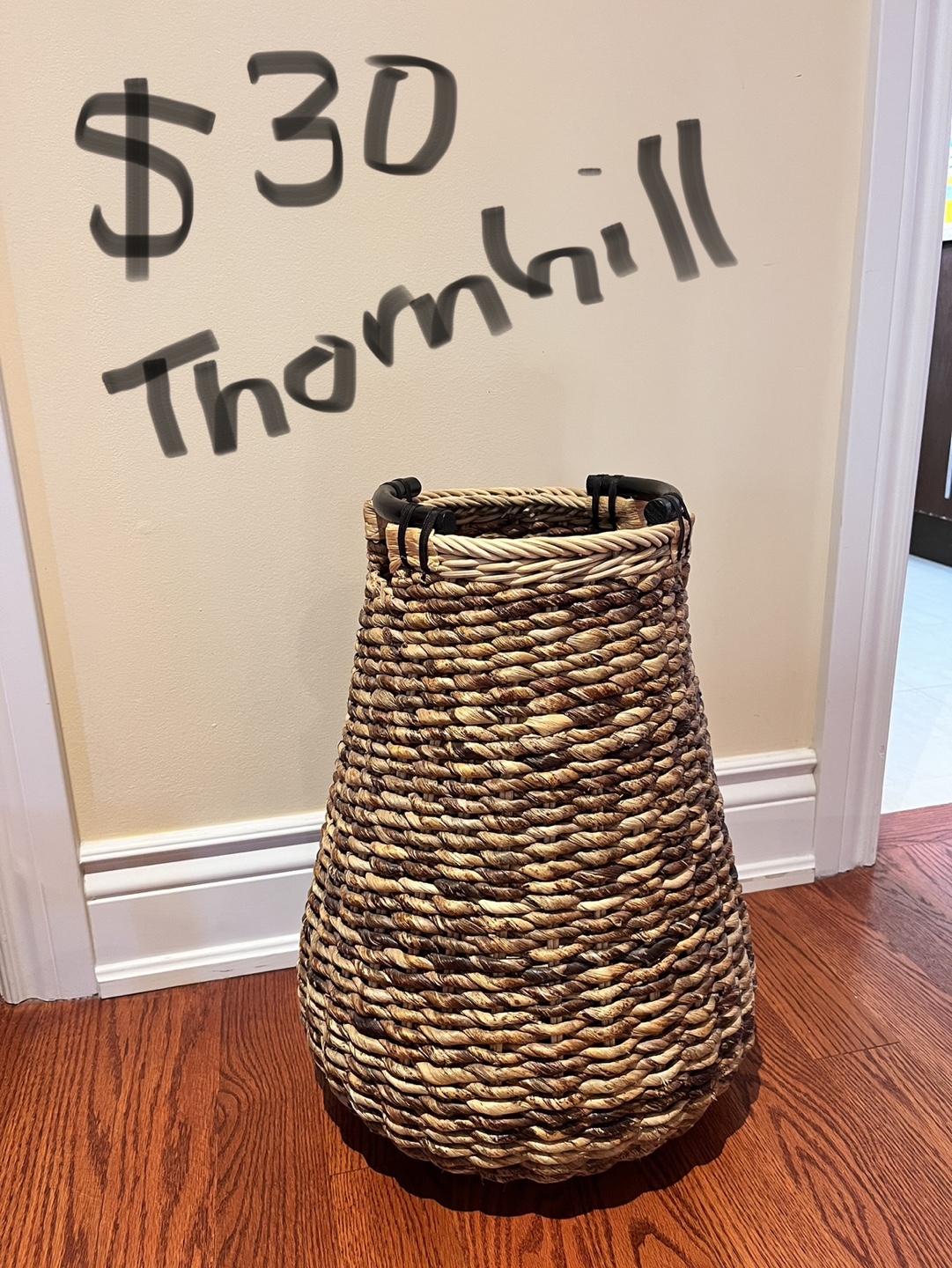 Large Woven Basket with Handles