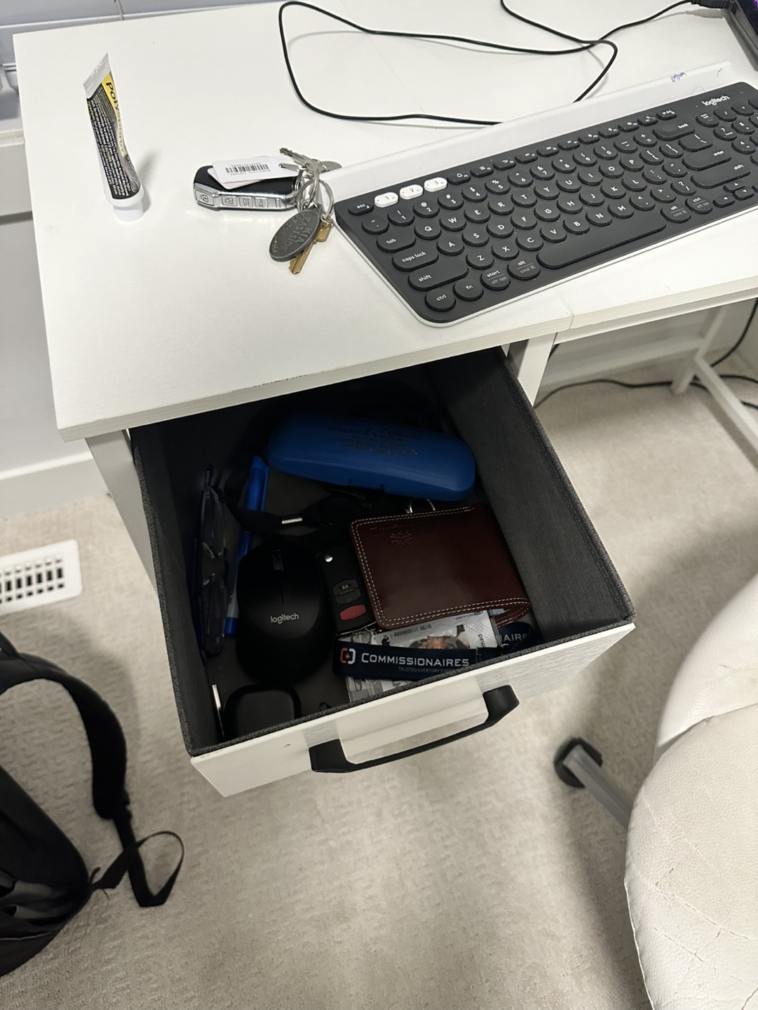 White Computer Desk with Two Drawers - photo 3