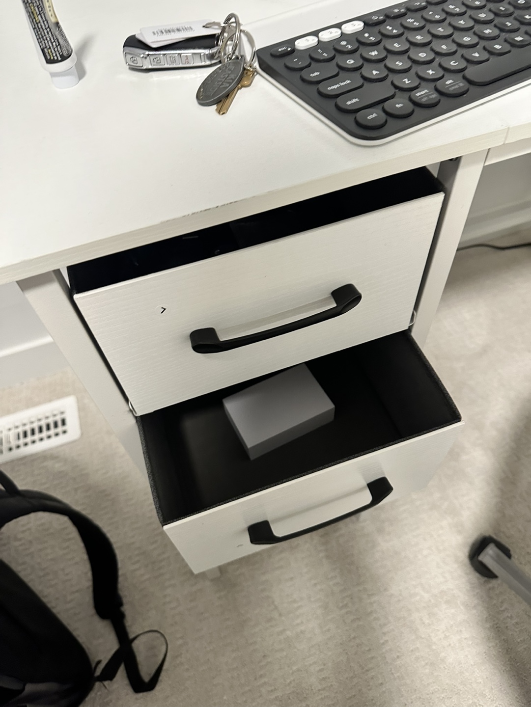 White Computer Desk with Two Drawers - photo 2