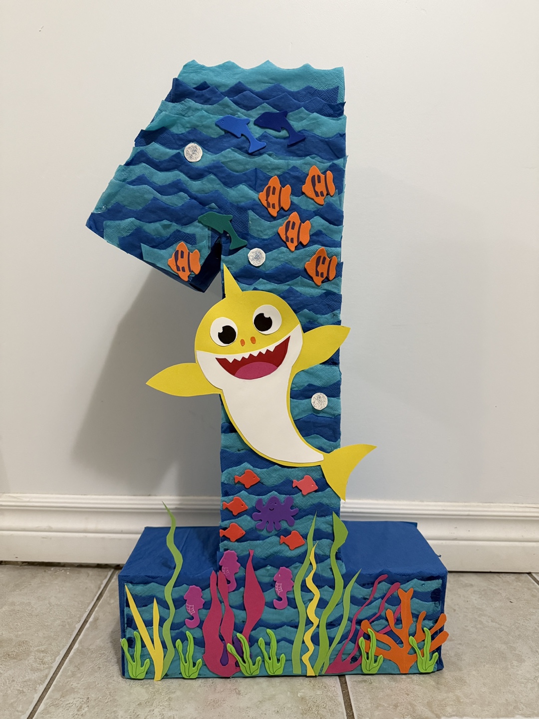 First birthday letter one - Baby Shark theme