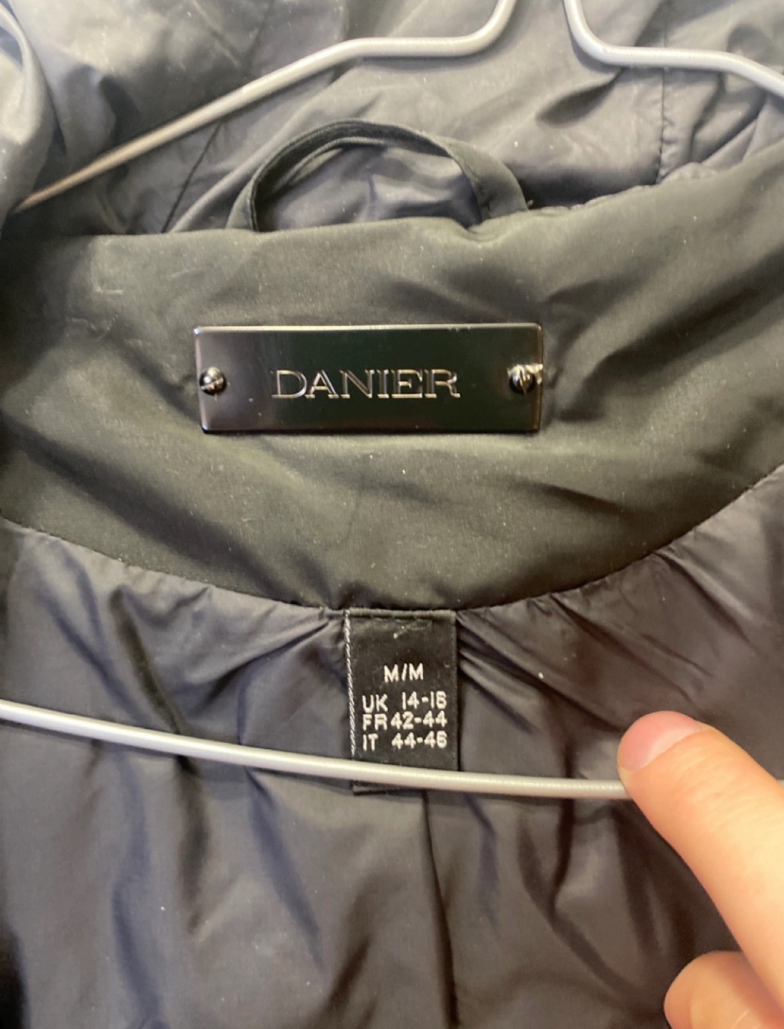 DANIER Black Puffer Jacket with Faux Fur Hood - Size M/M - photo 3