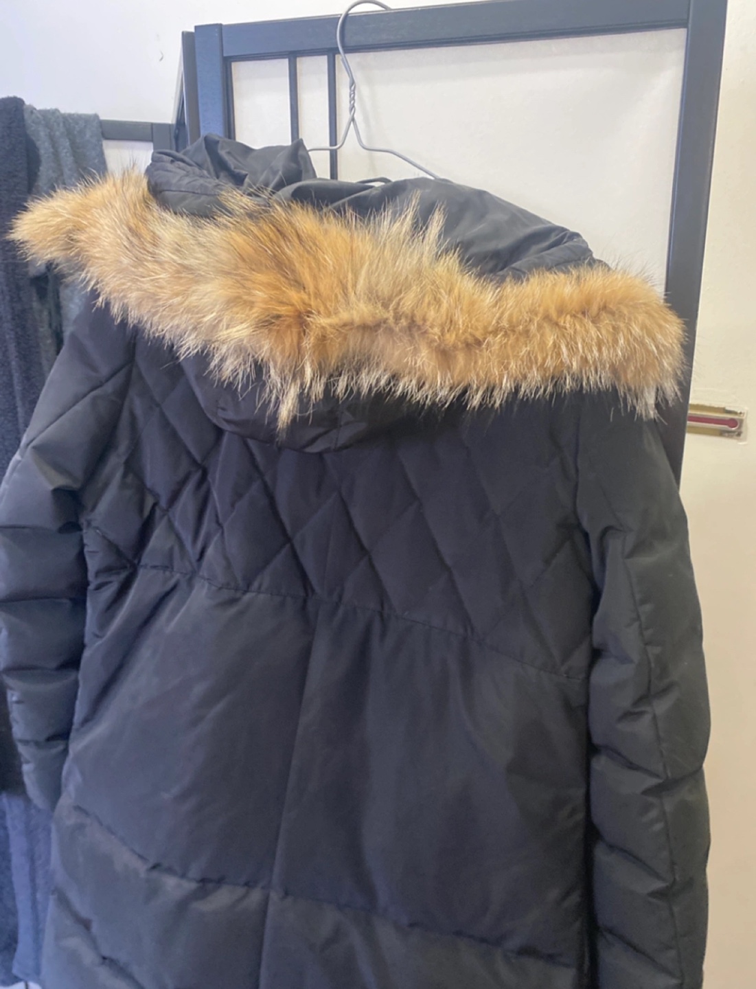 DANIER Black Puffer Jacket with Faux Fur Hood - Size M/M - photo 2