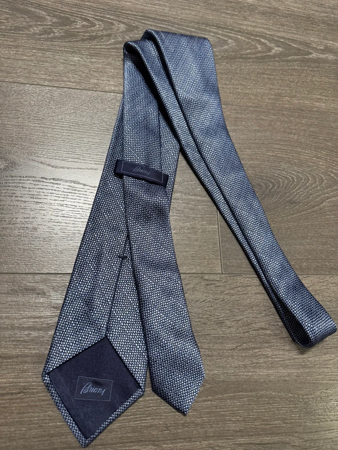100% Authentic Brioni Silk tie blue made in Italy image indicator(2)