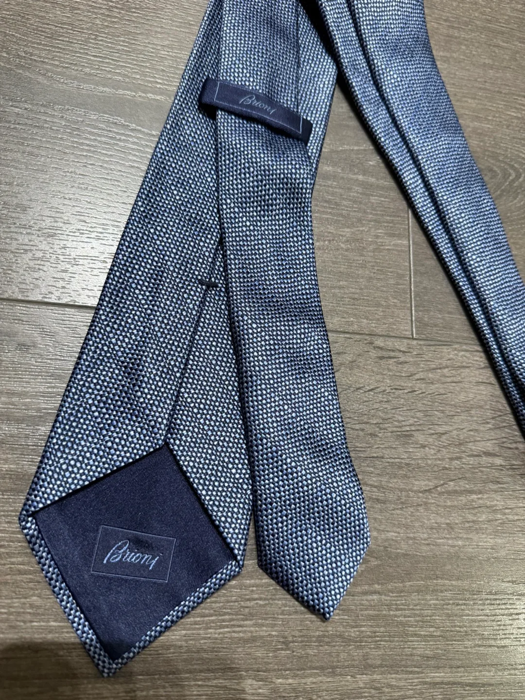 100% Authentic Brioni Silk tie blue made in Italy image indicator(3)