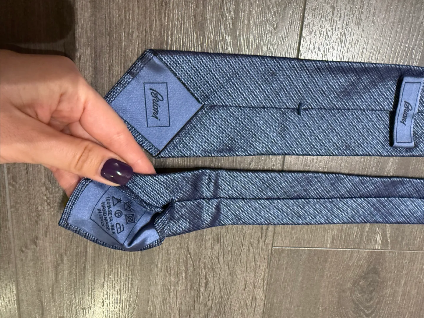 Authentic Brioni Silk tie made in Italy blue image indicator(4)