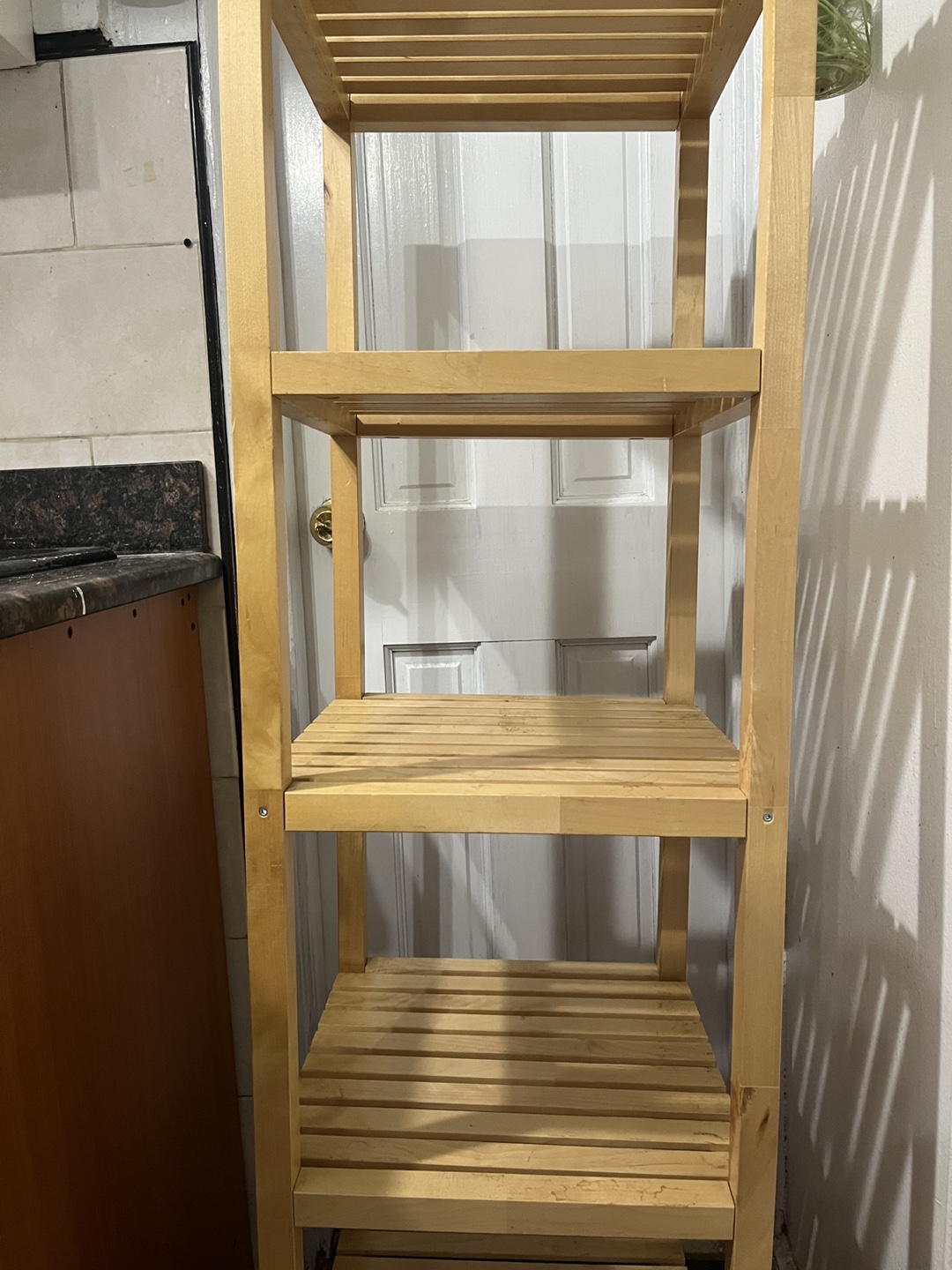 Wooden 4-Tier Shelf Unit