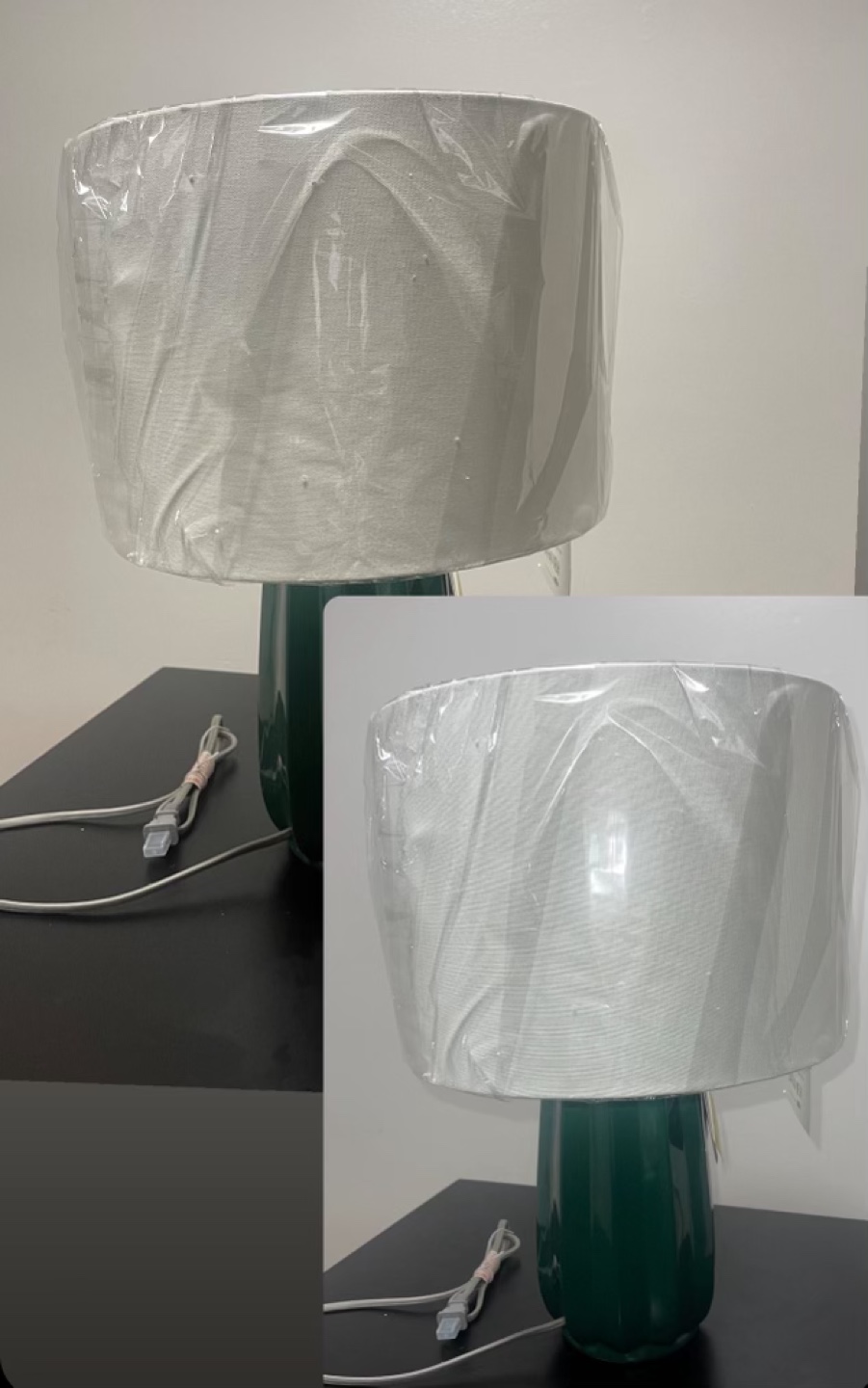 New Green Table Lamps with White Shades